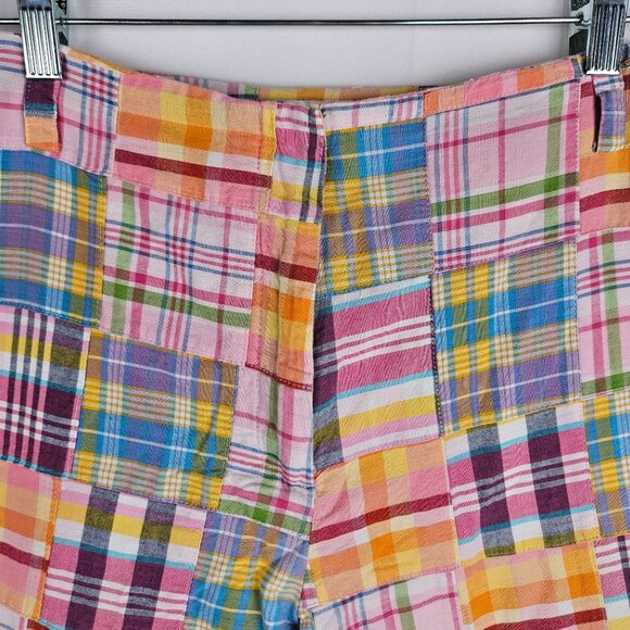 Mark Fore & Strike Capri Pants Size 12 Madras Vintage Patchwork Plaid Cotton - Picture 2 of 11